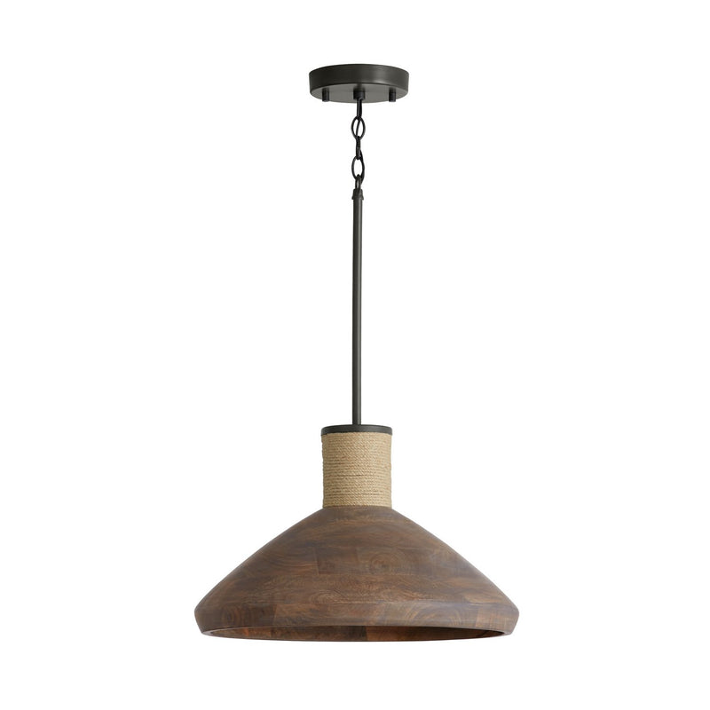 Jacob Cone Pendant in Grey Wash and Iron Silk