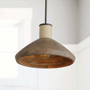 Jacob Cone Pendant in Grey Wash and Iron Silk