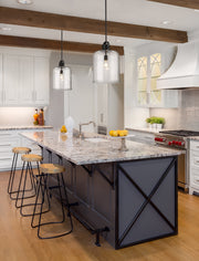 Kinsley 1 Light 12" Pendant in Matte Black in a room setting