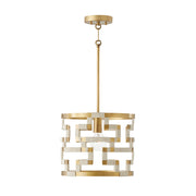 Hala Pendant in Bleached Natural Jute and Patinaed Brass