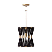Bianca Pendant in Black Rope and Patinaed Brass