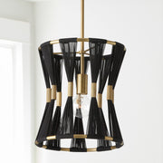Bianca Pendant in Black Rope and Patinaed Brass