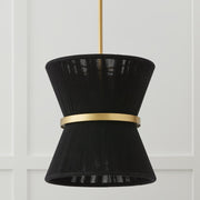 Cecilia Pendant in Black Rope and Patinaed Brass