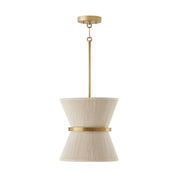 Cecilia Pendant in Bleached Natural Rope and Patinaed Brass