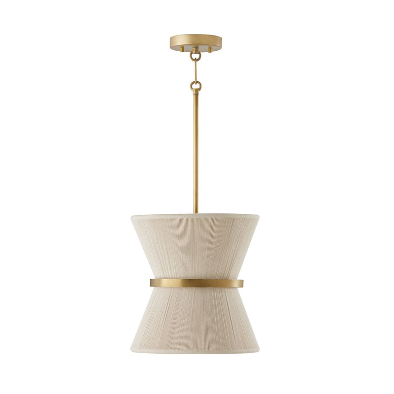 Cecilia Pendant in Bleached Natural Rope and Patinaed Brass