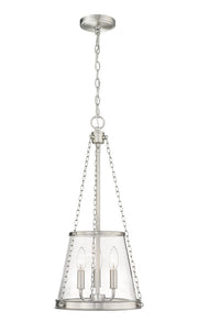 Prescott 3 Light 12" Pendant in Brushed Nickel