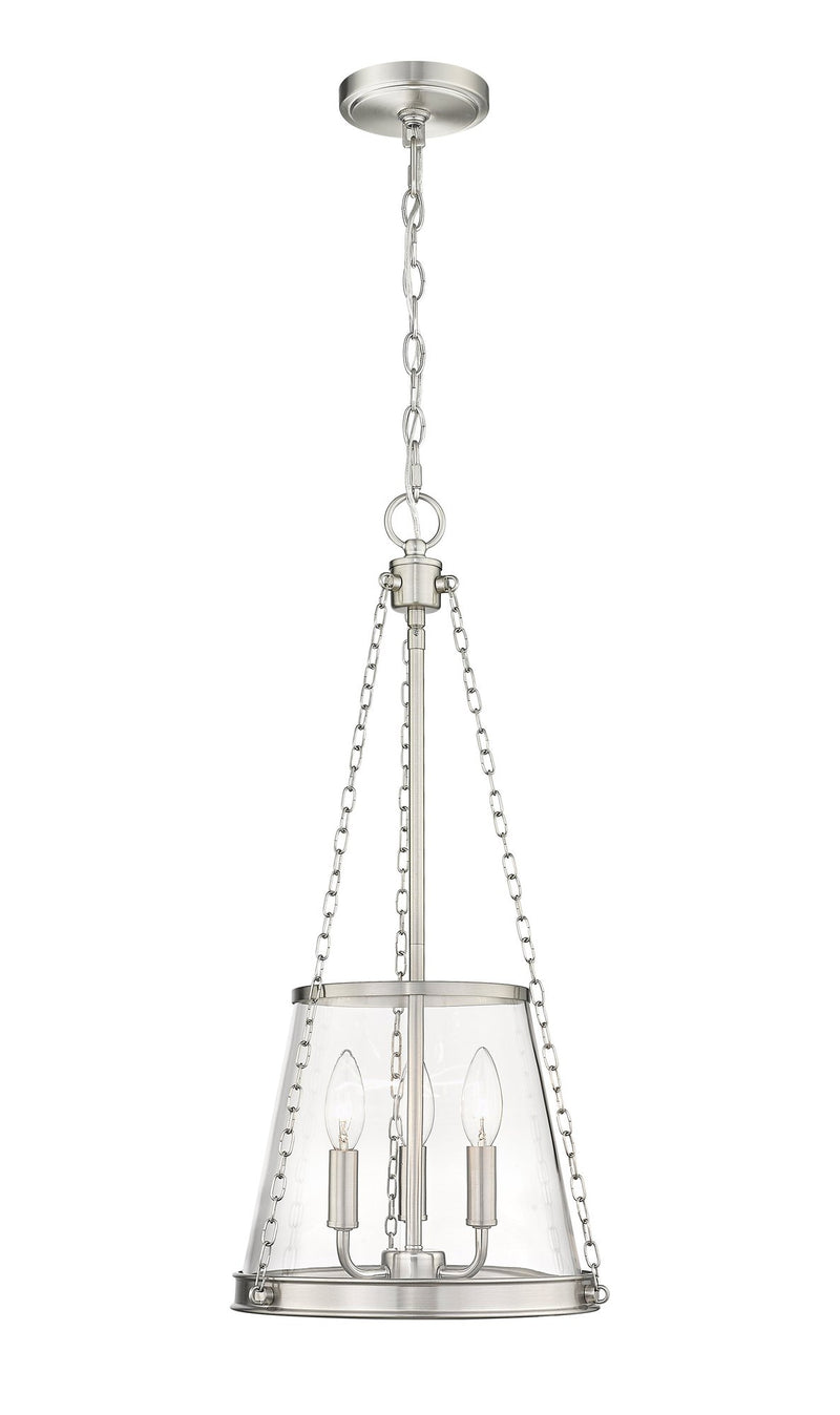 Prescott 3 Light 12" Pendant in Brushed Nickel