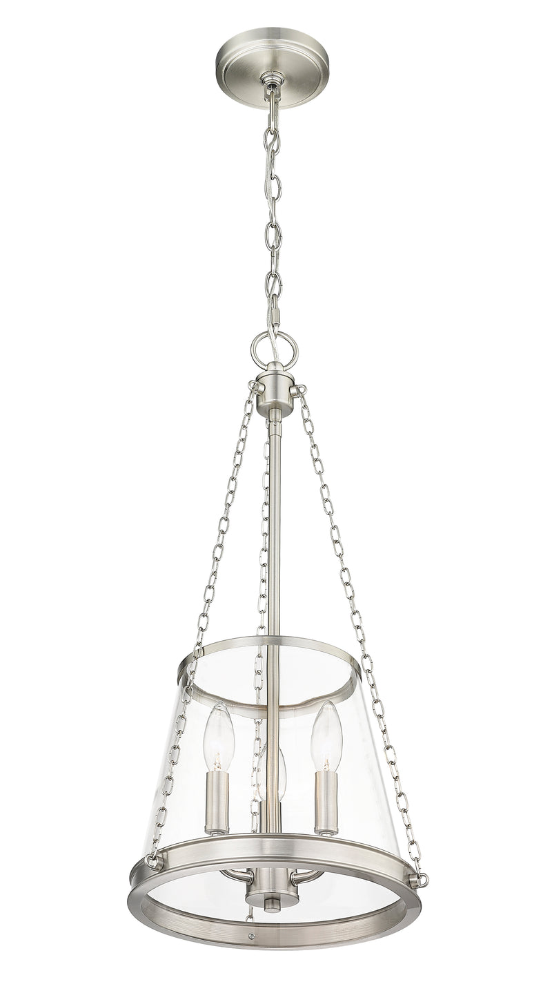 Prescott 3 Light 12" Pendant in Brushed Nickel