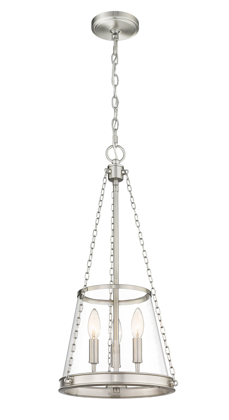 Prescott 3 Light 12" Pendant in Brushed Nickel