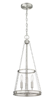 Prescott 3 Light 12" Pendant in Brushed Nickel
