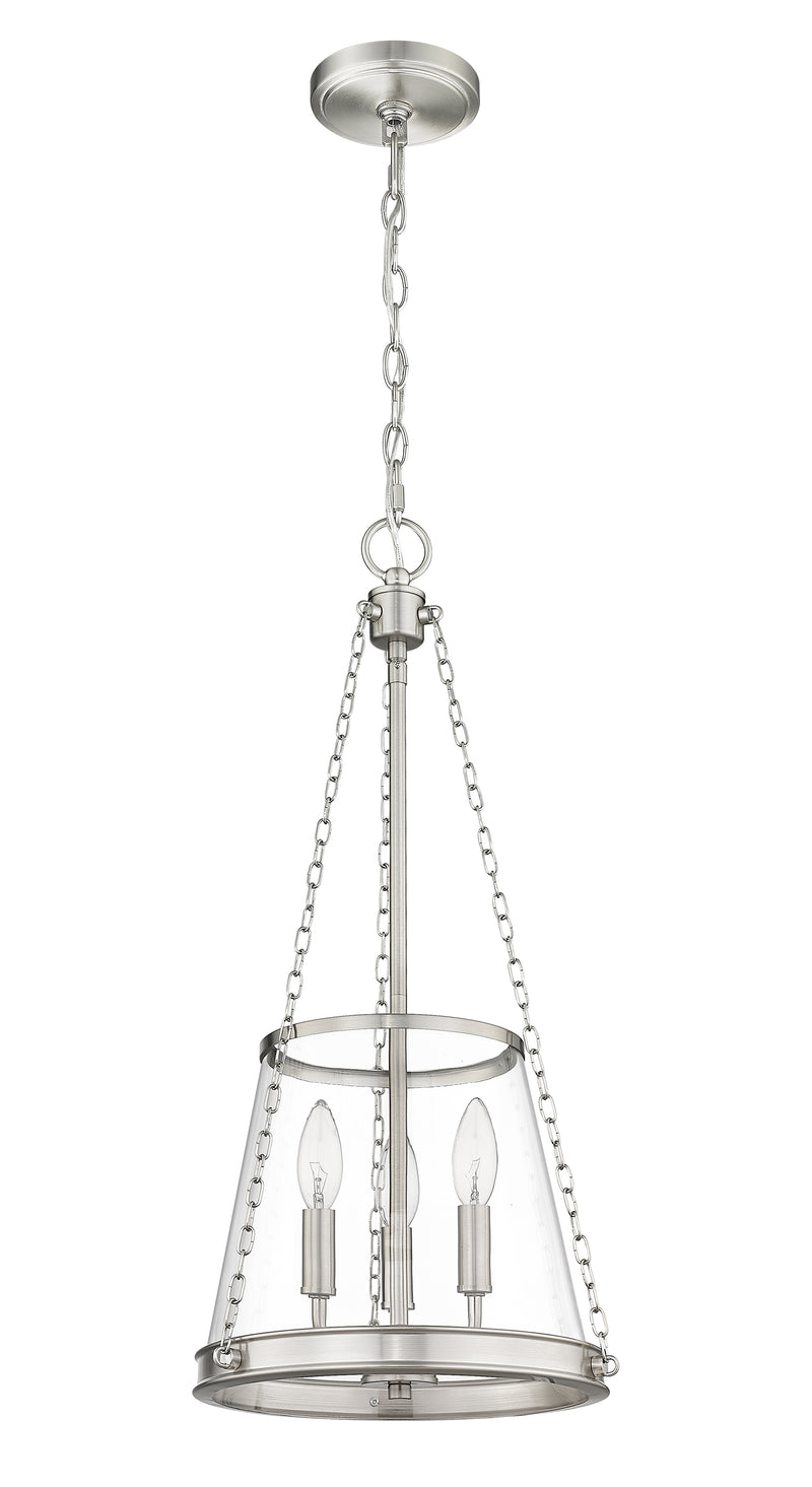 Prescott 3 Light 12" Pendant in Brushed Nickel