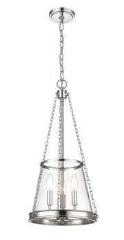 Prescott 3 Light 12" Pendant in Polished Nickel