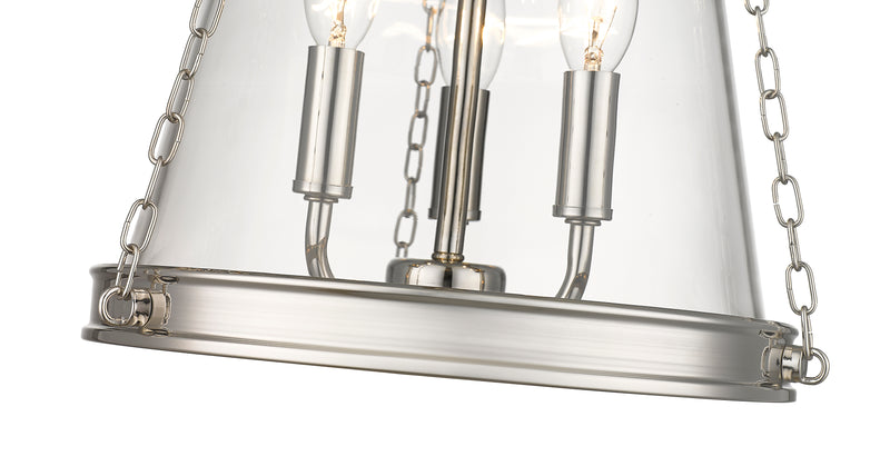 Prescott 3 Light 12" Pendant in Polished Nickel