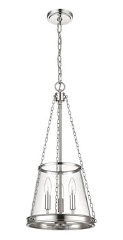 Prescott 3 Light 12" Pendant in Polished Nickel