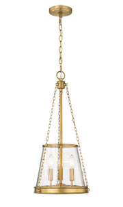 Prescott 3 Light 12" Pendant in Rubbed Brass