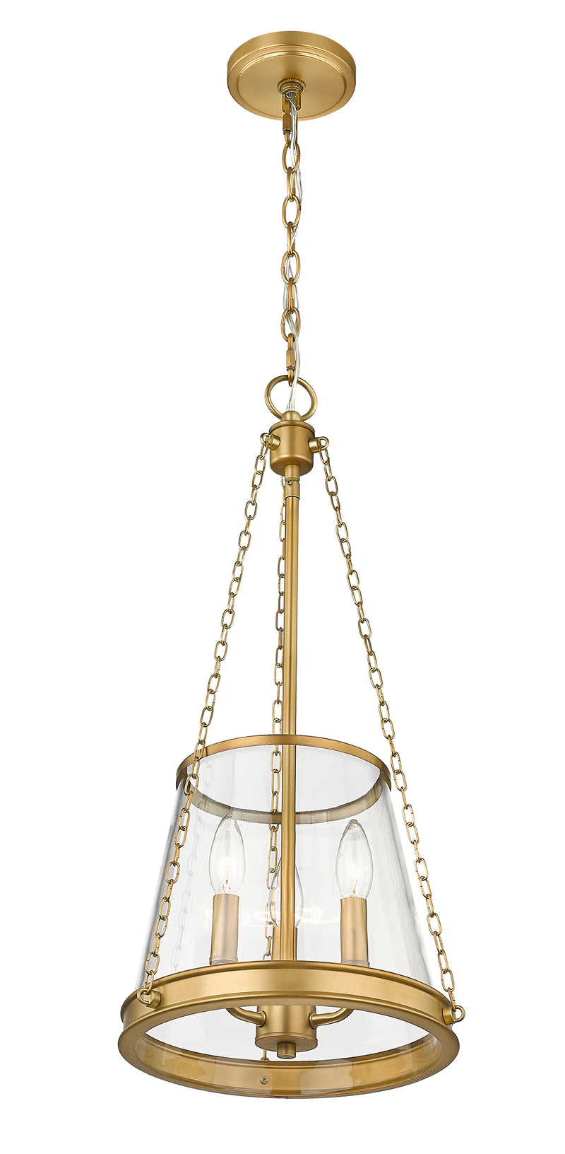 Prescott 3 Light 12" Pendant in Rubbed Brass