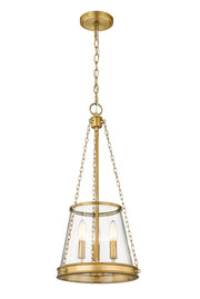 Prescott 3 Light 12" Pendant in Rubbed Brass