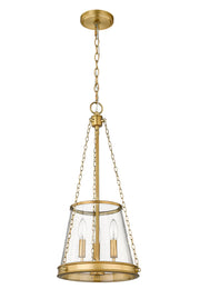 Prescott 3 Light 12" Pendant in Rubbed Brass