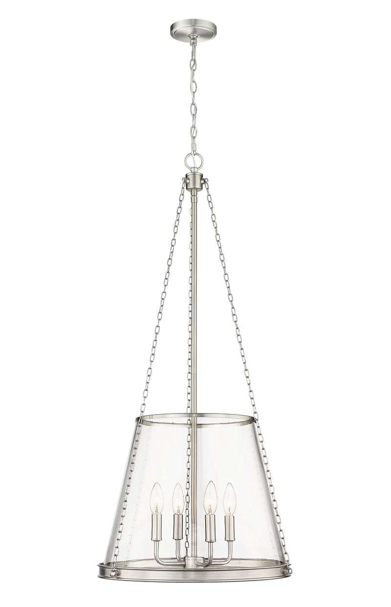 Prescott 4 Light 18" Pendant in Brushed Nickel
