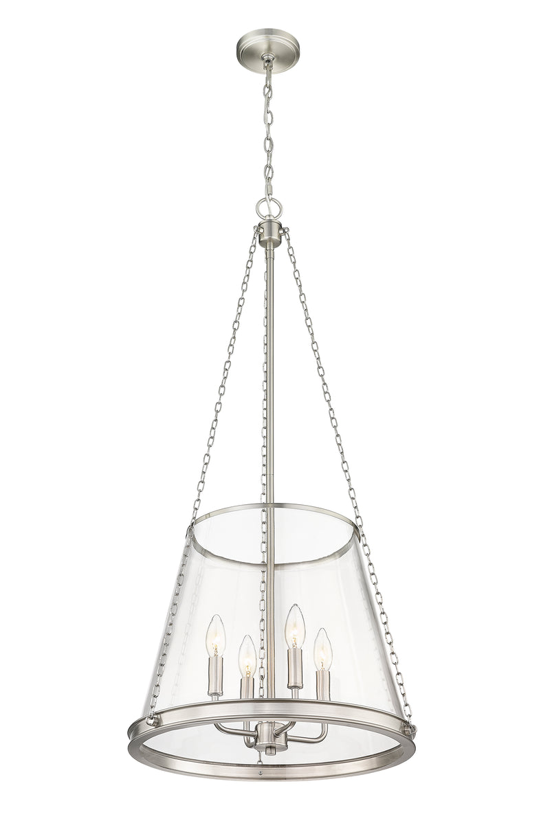 Prescott 4 Light 18" Pendant in Brushed Nickel