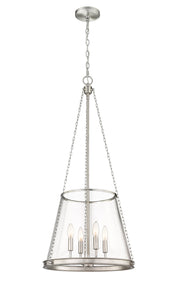 Prescott 4 Light 18" Pendant in Brushed Nickel