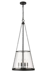 Prescott 4 Light 18" Pendant in Matte Black