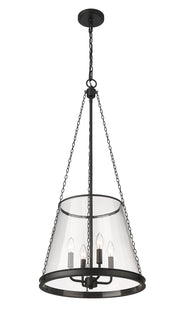 Prescott 4 Light 18" Pendant in Matte Black