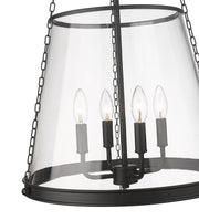 Prescott 4 Light 18" Pendant in Matte Black