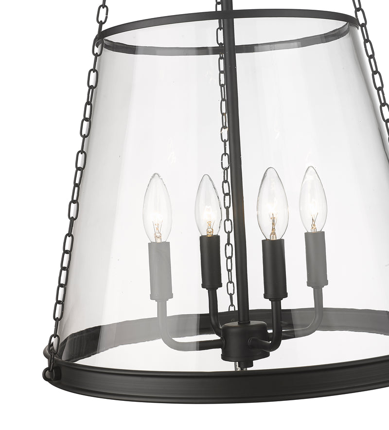 Prescott 4 Light 18" Pendant in Matte Black