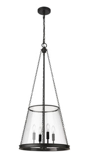 Prescott 4 Light 18" Pendant in Matte Black