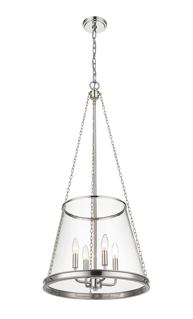 Prescott 4 Light 18" Pendant in Polished Nickel