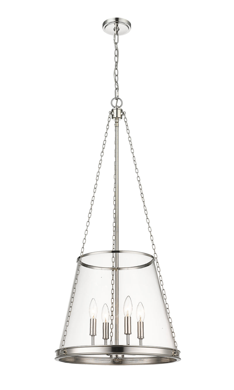 Prescott 4 Light 18" Pendant in Polished Nickel