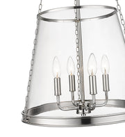 Prescott 4 Light 18" Pendant in Polished Nickel