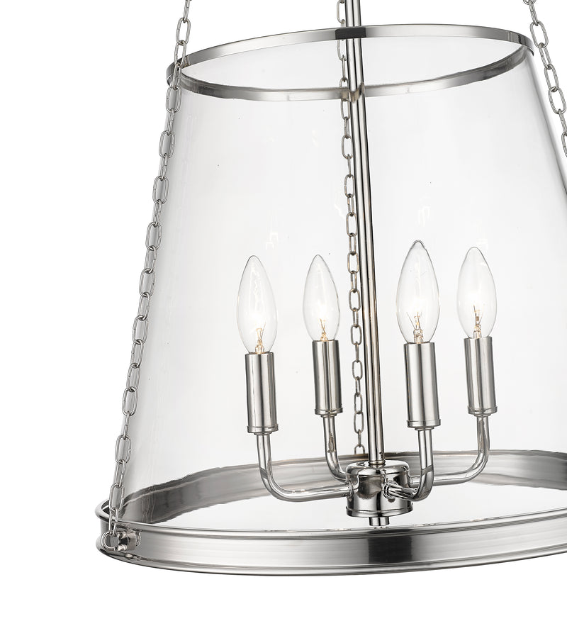 Prescott 4 Light 18" Pendant in Polished Nickel