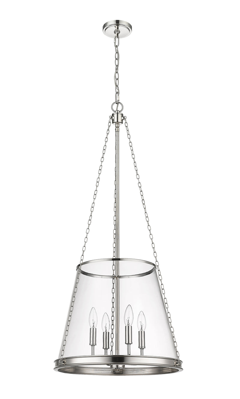 Prescott 4 Light 18" Pendant in Polished Nickel