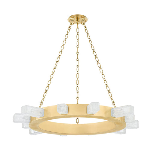 Citrine 12-Light Chandelier in Vintage Brass