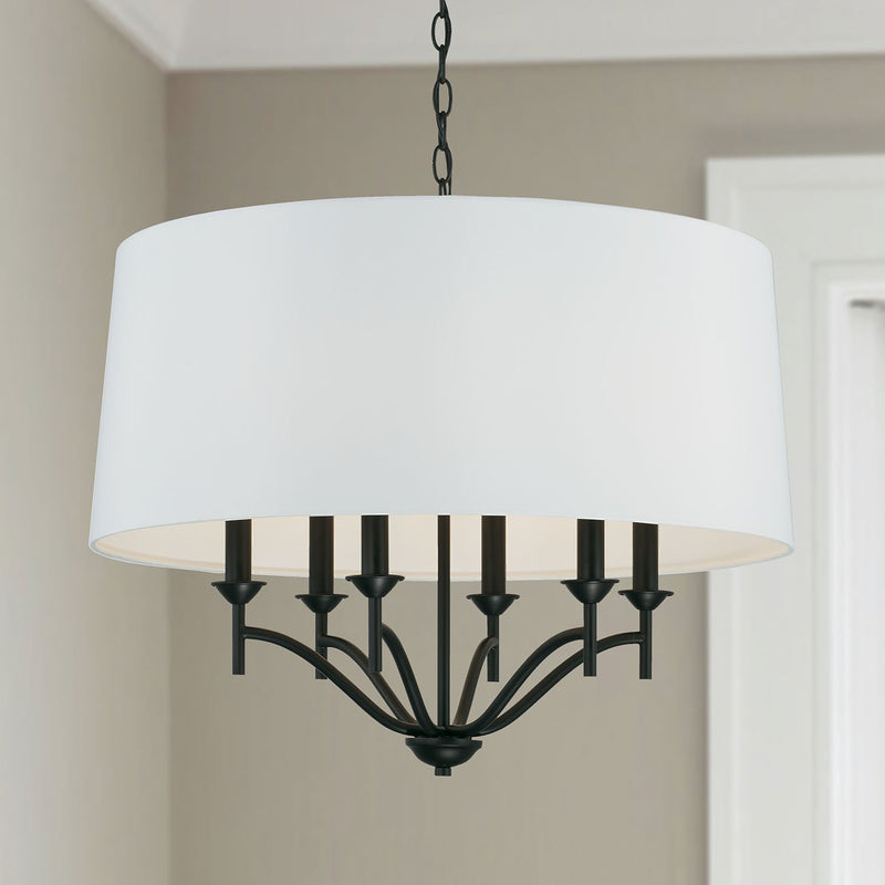 Peyton 6-Light Chandelier in Matte Black