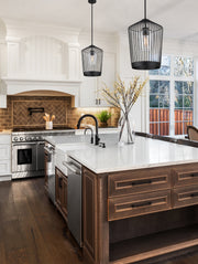 Lido 1 Light 13" Pendant in Matte Black in a room setting