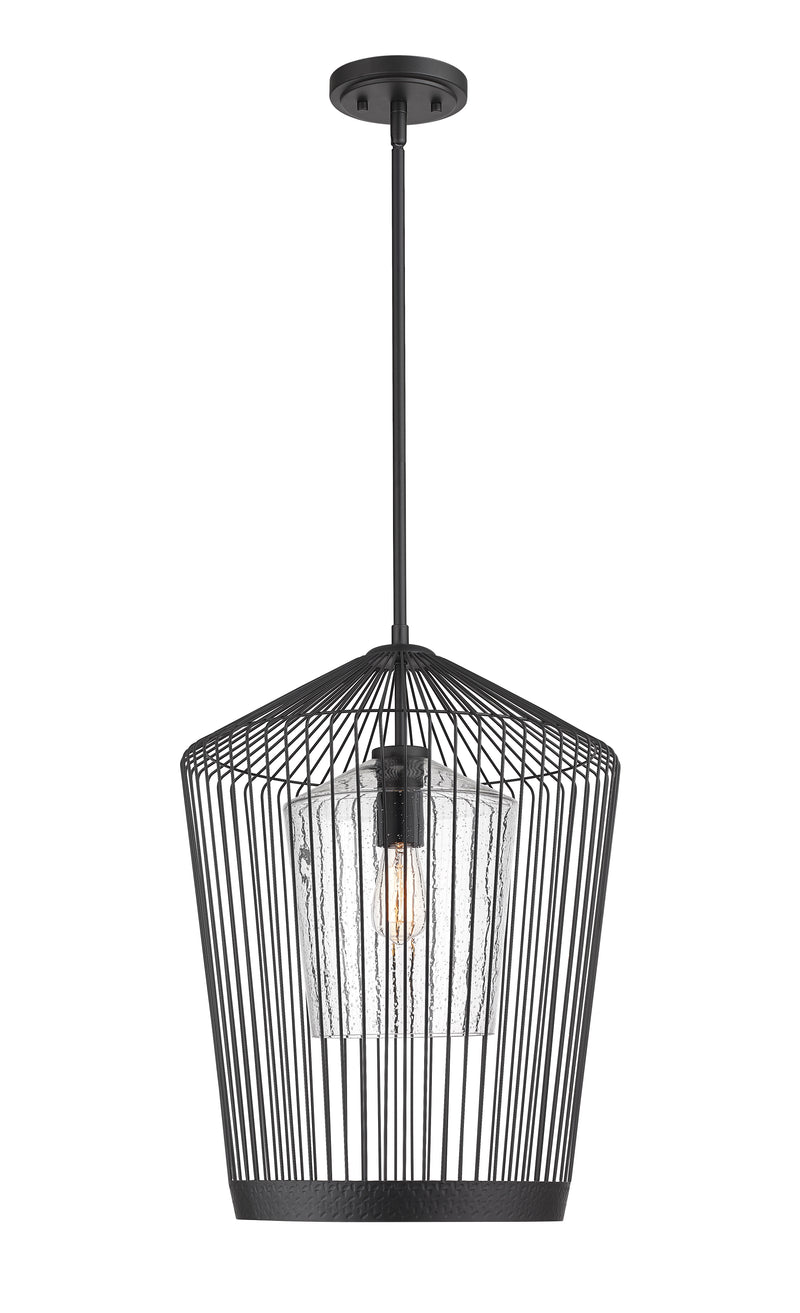 Lido 1 Light 18.5" Pendant in Matte Black