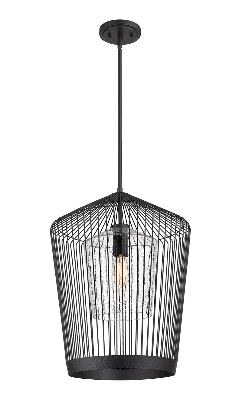 Lido 1 Light 18.5" Pendant in Matte Black