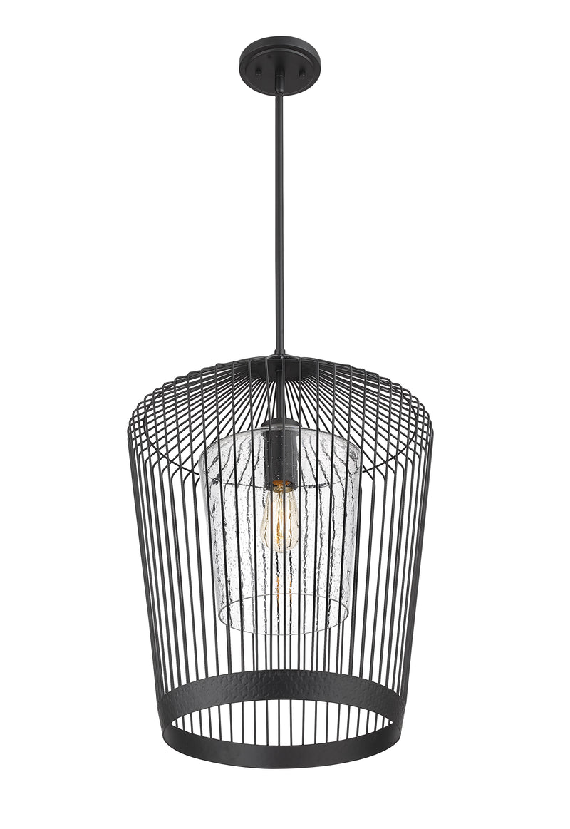 Lido 1 Light 18.5" Pendant in Matte Black