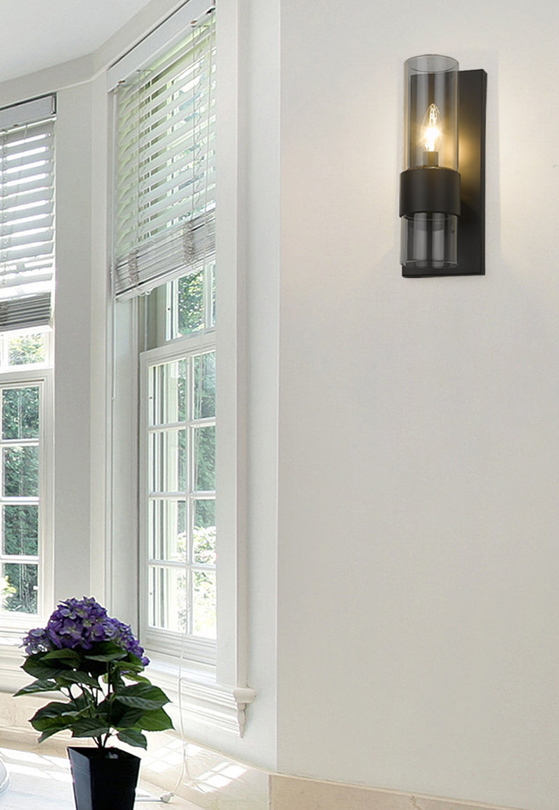 Lawson 1 Light 4.75" Wall Sconce in Matte Black in a room setting