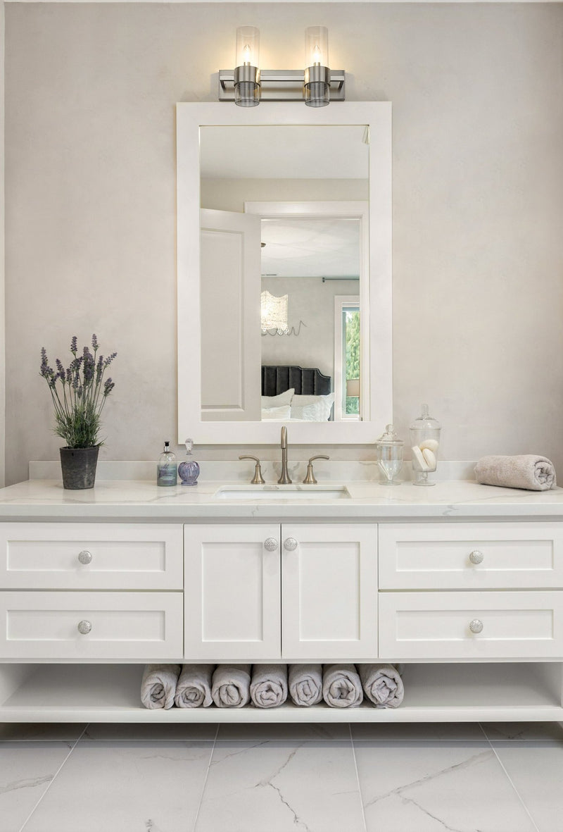 Lawson 2 Light 17" Vanity in Brushed Nickel in a room setting