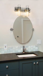 Lawson 2 Light 17" Vanity in Brushed Nickel in a room setting