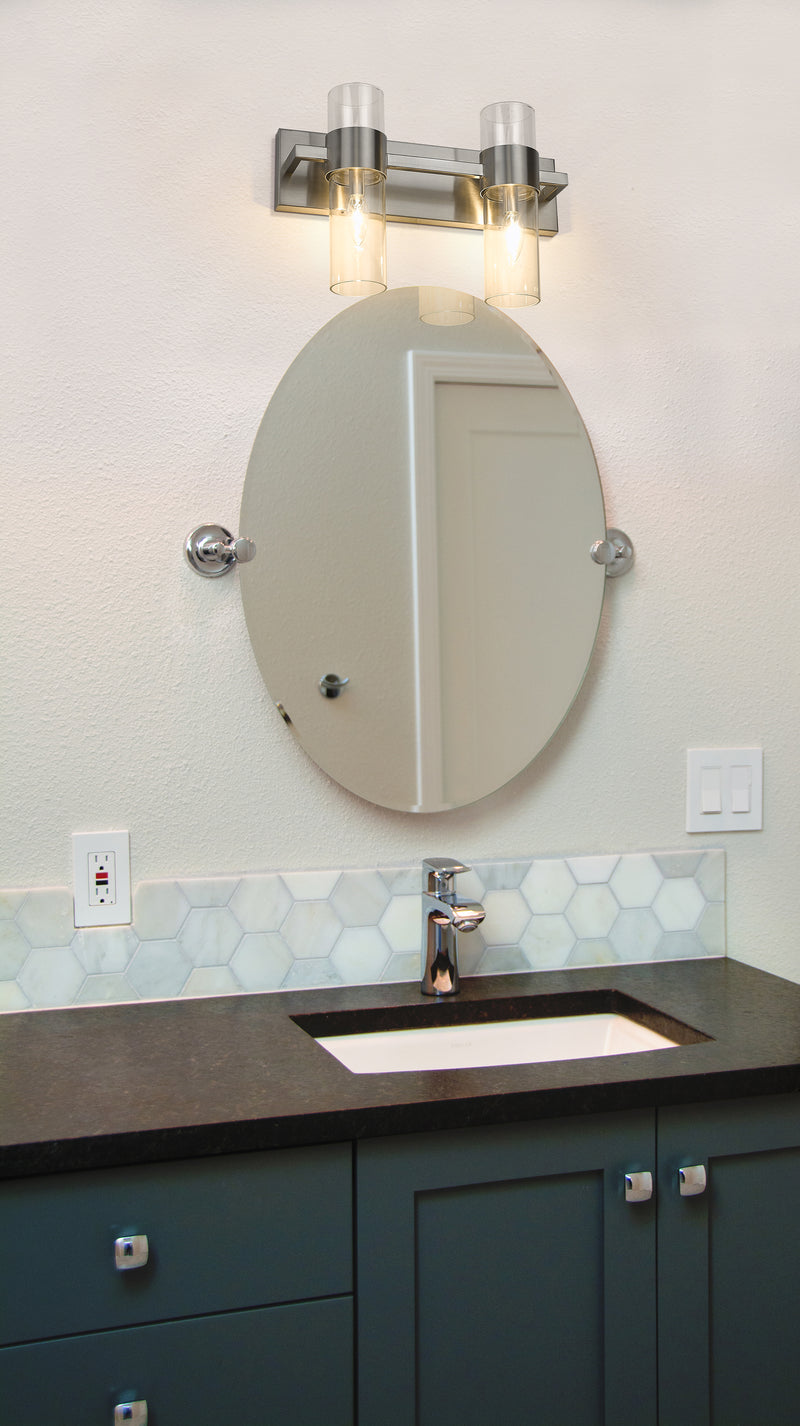Lawson 2 Light 17" Vanity in Brushed Nickel in a room setting