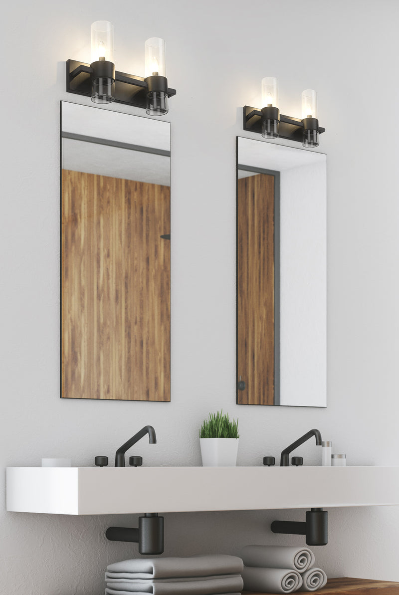 Lawson 2 Light 17" Vanity in Matte Black in a room setting