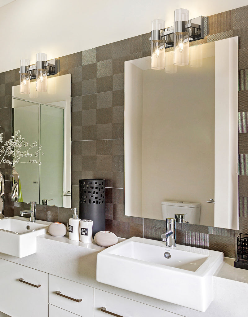 Lawson 2 Light 17" Vanity in Polished Nickel in a room setting