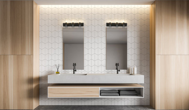 Lawson 3 Light 25" Vanity in Matte Black in a room setting