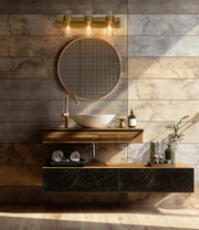 Lawson 3 Light 25" Vanity in Rubbed Brass in a room setting