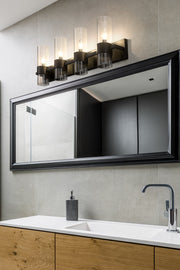 Lawson 4 Light 32" Vanity in Matte Black in a room setting